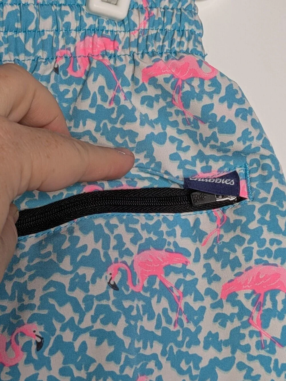 Chubbies Blue Pink Flamingo Swim Trunk M